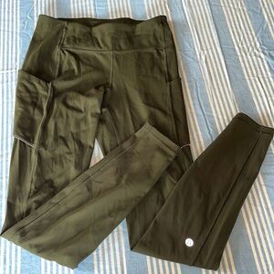 Lululemon leggings with side and zipper pockets